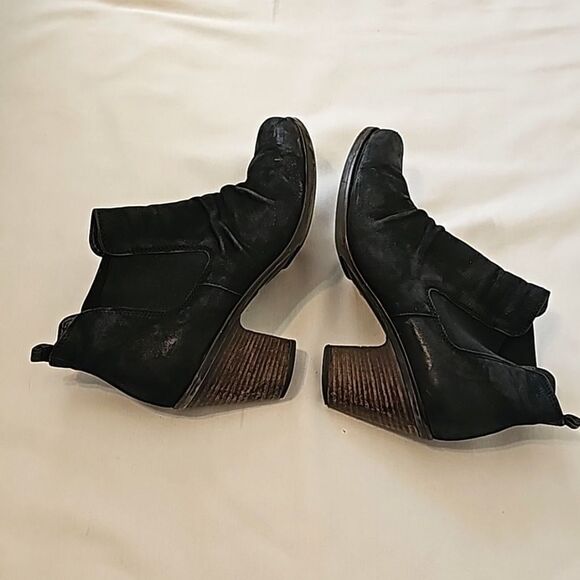 Paul Green black nubuck leather Women’s ankle boots Size UK 4/ US 7.5 - Picture 4 of 10